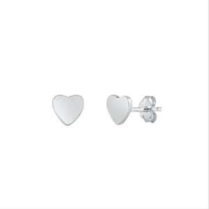 DAINTY HEART STERLING SILVET STUD EARRINGS